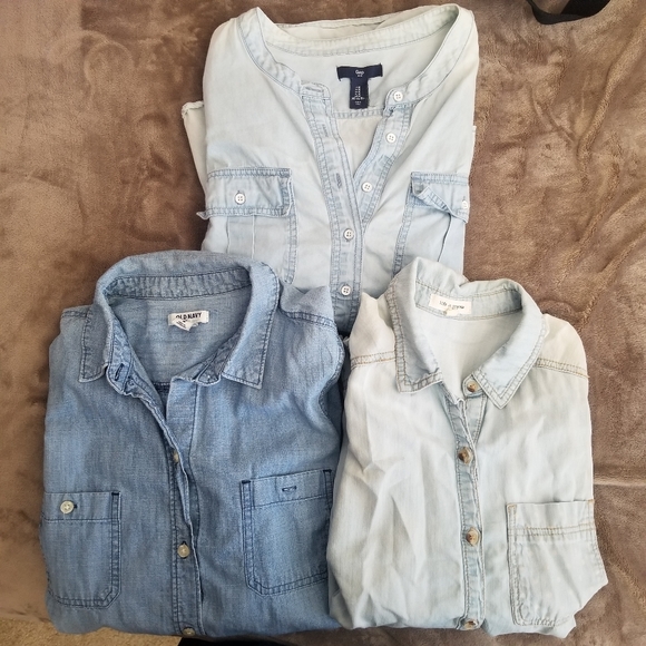 Old Navy Tops - Button Down Chambray Shirts Bundle